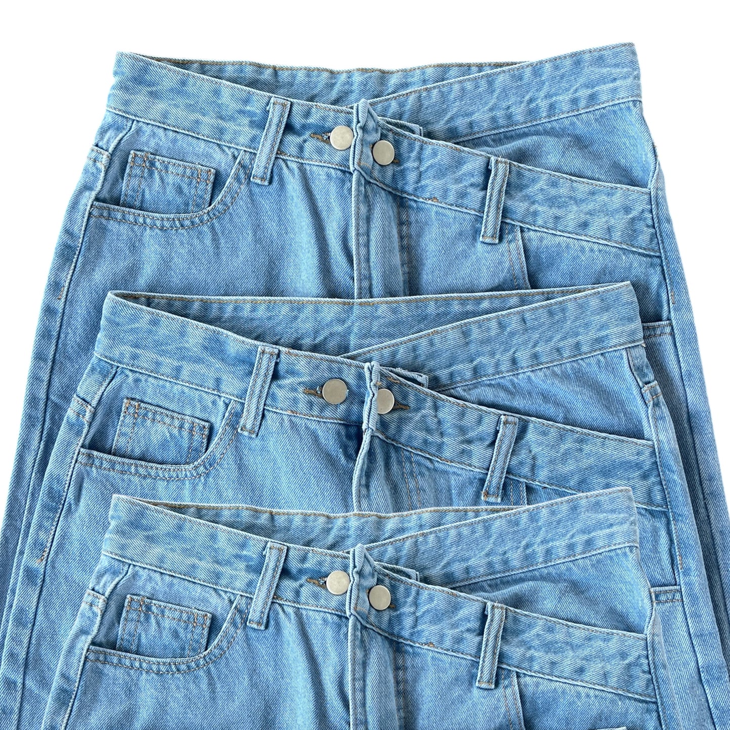 Cross Waist Denim Light Wash